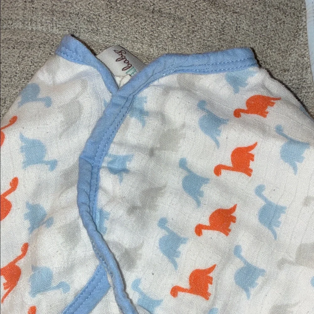 aden + anais Blue & White Dinosaur Bib and burp cloth 5pc Set